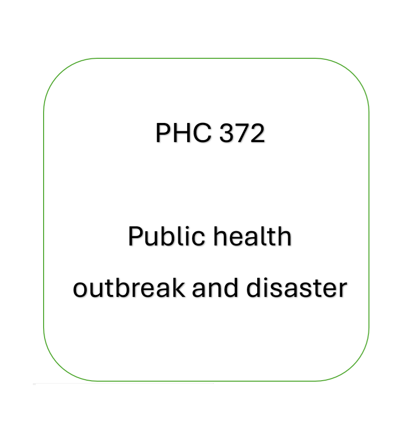 PHC 372 - Public health outbreak and disaster